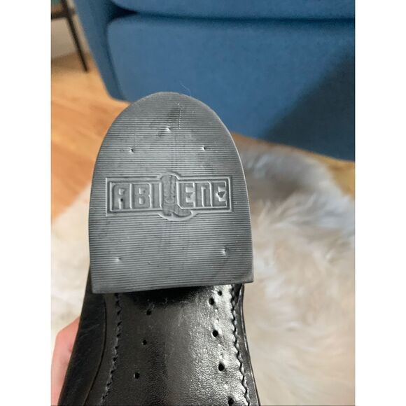 Abilene Men’s Black Cowboy Boots, size 8.5 D leather - Picture 5 of 8